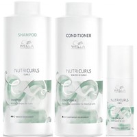 Shampoo para Rizos 1000ml + Acondicionador + Bálsamo Wella Nutricurls